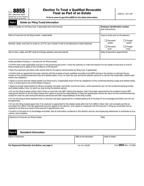 Election to Treat Qualified Revocable Trust as an Estate and the .